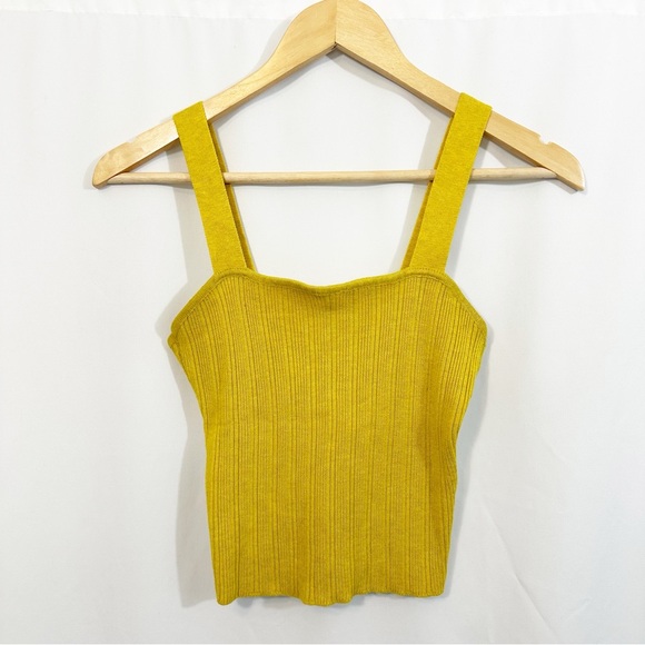 Weekend Los Angeles Tops - Weekend Los Angeles Glazed Yellow Knit Tank Top
